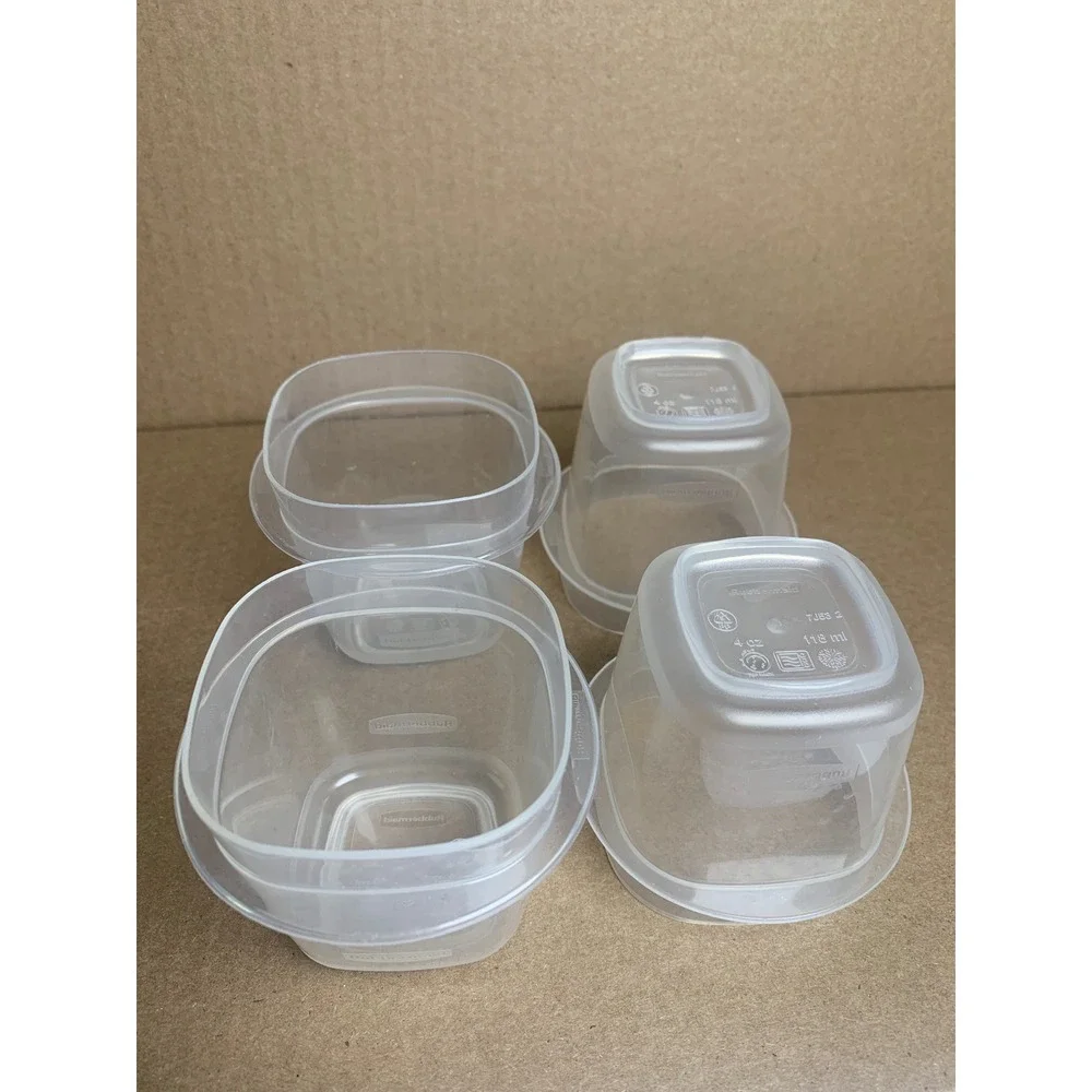 Rubbermaid TakeAlongs 4oz 118ml Small‎ Food Storage Containers Set of 4 No Lids